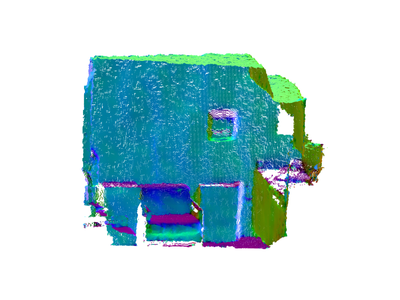 3D point clouds with normal vectors color mapped visualization